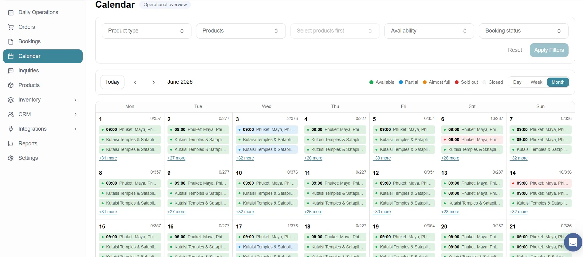 Real-Time Availability screenshot